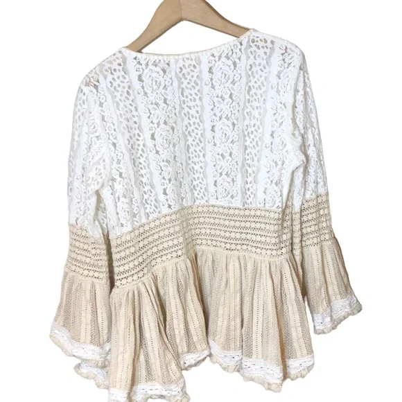 Boho flared multi lace cardigan Bohemian People Chloe Laetitia Paris - Picture 8 of 13